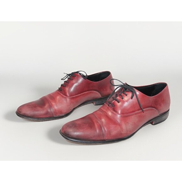 Paul Evans US 9.5 Italian Burgundy Oxblood Leather Cap Toe Dress Oxford Shoes main image 8